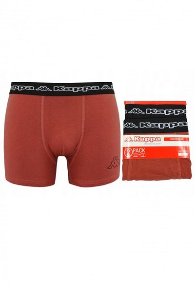 Kappa Cotton boxers set with logo waistband - 2 pairs, Red, 2XL