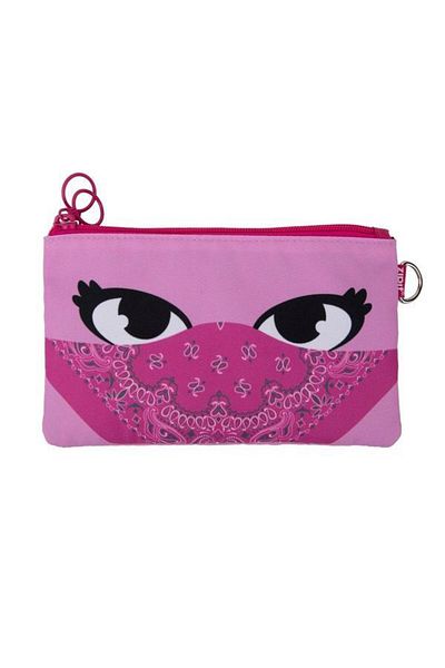 Zipit Penar cu fermoar dublu și mască din material textil Face-It Bandit - Roz