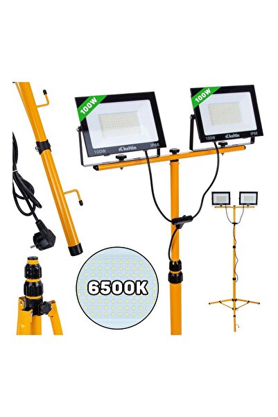 GEKO LAMPA LED DE LUCRU 2 X 100W 6500K CU STATIV TREPIED REGLABIL