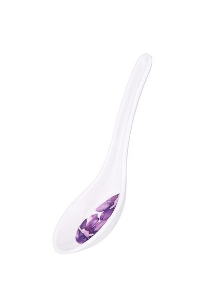 Generic Dinewell melamine blossom soup spoon, white, 5.5 inch, dws5111bl ,1 pc