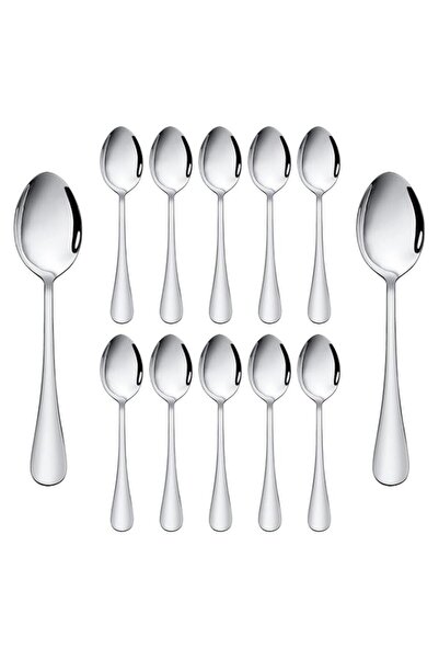 Generic طقم ملاعق عشاء من الفولاذ المقاوم للصدأ من LOUVI، طقم ملاعق حساء للما...