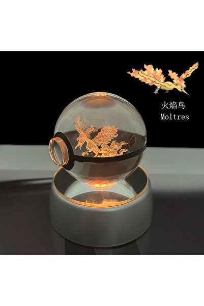 Choice7 Moltres Pokemon Crystal Ball Pikachu Gengar Eevee Mewtwo Lacario Anime Game Pokeball Led Night Light