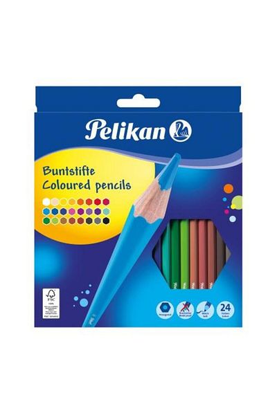 Pelikan Set creioane color Pelikan, Lacuite, varf de 3 mm, 24 buc/set