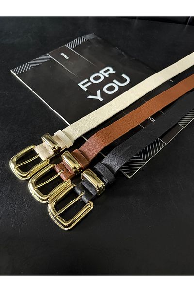 FioriModa Gold Plated Non-Tarnish Women's Trouser Belt, Jacket Belt, Dress Belt, Shirt Belt