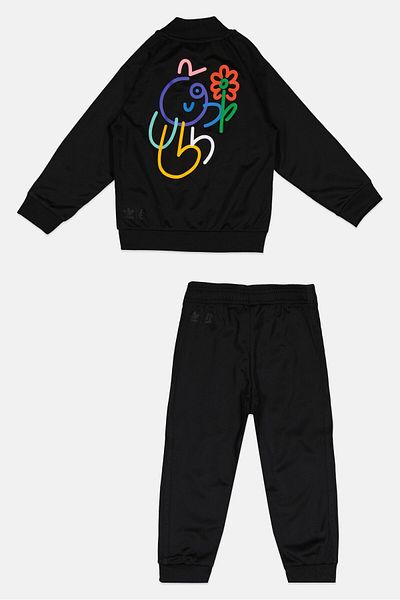 adidas Toddlers Boy 2 Pcs Sportswear Fit Long Sleeve Tracksuit, Black