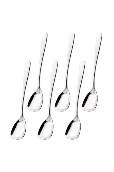 Generic FOXAS Dessert Spoons Set, 6-Piece Top Food Grade Stainless Steel Ice Cream Spoons, 5.8-inch