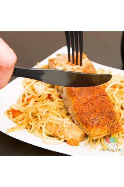 Generic SNH Packing Plastic Disposable Knife 50-Pieces, Black