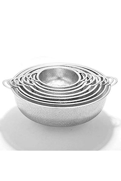 Generic ARTC Vegetable Strainer Sifter Colander Set - Kitchen Supply Colander Set of 6 Stainless Steel Mesh