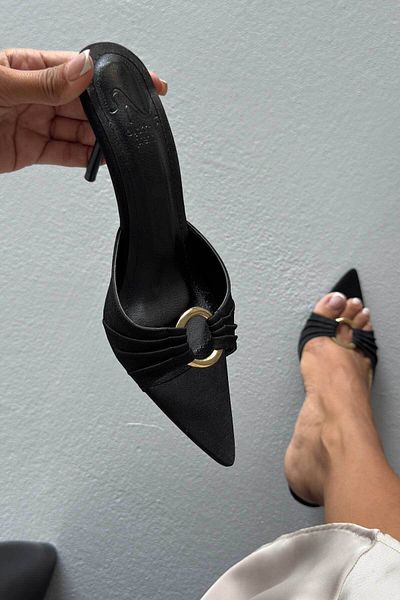 AYAKKABI PRENSİ Senna Ring Detaliat SATIN MAT NEGRU