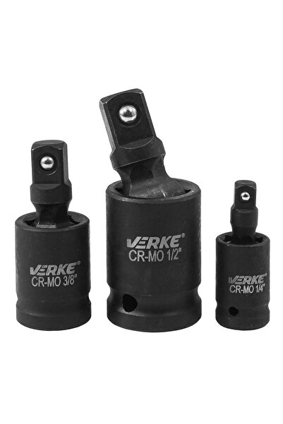 DEGET SET ADAPTOARE DE IMPACT CU ARTICULATIE CARDANICA 3 PIESE 1/2'' 1/4'' 3/8''