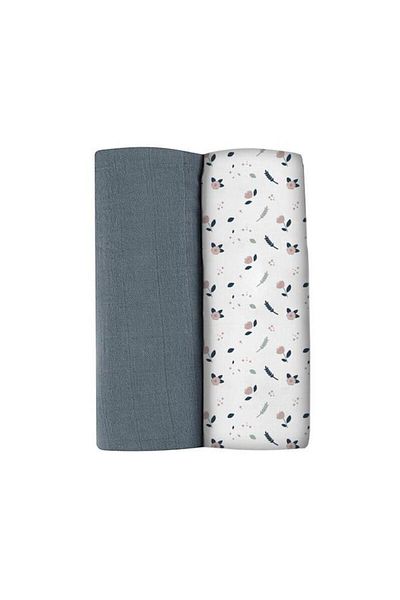 Beaba Set 2 Museline Bumbac 120x120 cm Stormy Weather/Spring Flower