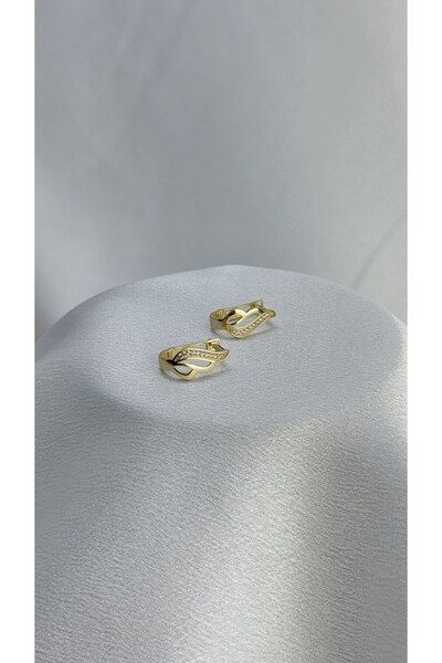 Yamaner Kuyumculuk J Model Taşlı Altın Küpe