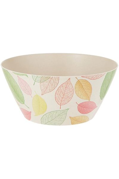Generic Ecoware bamboo fibre salad bowl 24 x 12.5cm leaves design, bd-bf-29