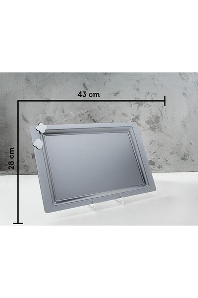 TOHFAT-AL MAIDAH Luxury Originality Stainless Steel Matte Chrome Rectangle Small