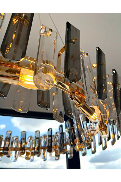 LUXXO Candelabru Madame L, 12xE14, corp aluminiu, decoruri cristal, diametru 100cm