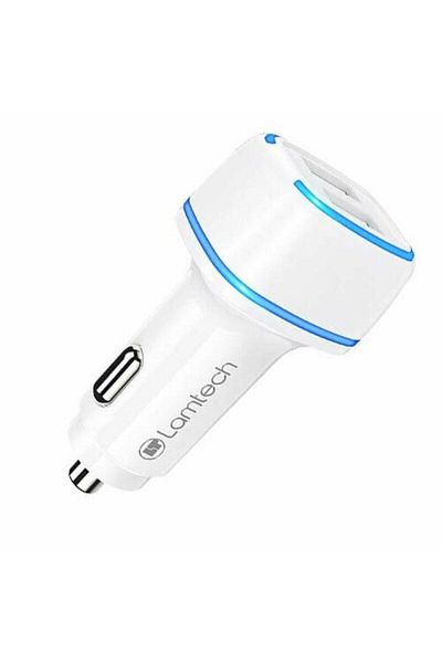 Lamtech Car Charger Lamtech, 2xUSB, 24A, White