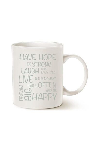 Generic MAUAG Funny Inspirational Coffee Mug, Have Hope Be Strong Typography Motivational Quote Ceramic Cup