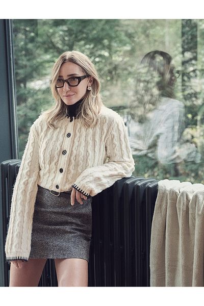 Koton Beige Women's Cable Knit Cardigan