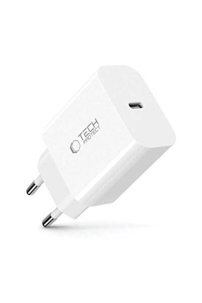 Tech-Protect Încărcător de rețea NC20W, 20W, 3A, 1 x USB-C, Alb