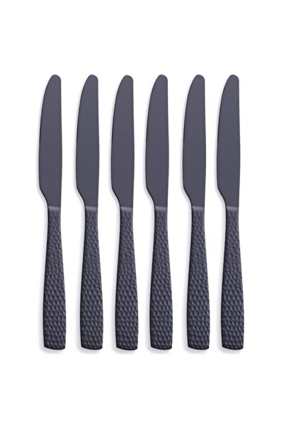 Generic مجموعة سكاكين عشاء من FULLYWARE باللون الأسود غير اللامع، مكونة من 6 ...