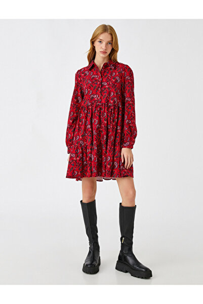 Koton Voluminous Shirt Dress Long Sleeve