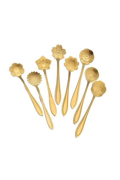 Generic QNCIGER 5-Inch Coffee Spoons, Drink Stirring Spoon for Dessert, Coffee, Ice Cream, Tea (Set of 8, G