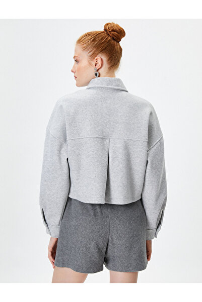 Koton Shacket Double Flap Pockets Soft Textured Relax Cut