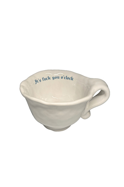 Incartato Ceramics Cana ceramică, Incartato Ceramics, O'clock, 130 ml, albă