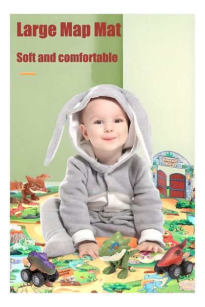 COOYA Finger Dinosaur Pull Back Model Toy Map Scene Game Mat Dinosaur Toy, Toy Gift for Kids