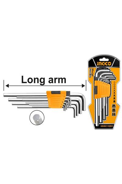 Bervas SET 9 CHEI LUNGI IMBUS TIP L CU SUPORT INGCO