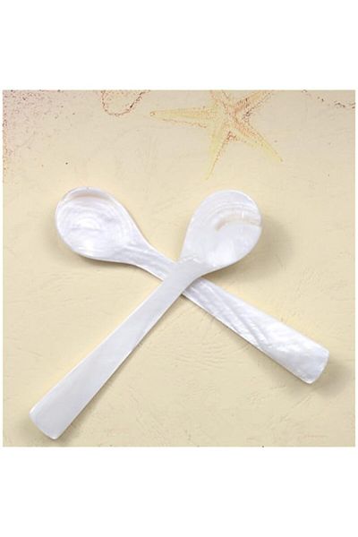 Generic EvaGO Caviar Spoons - Mother of Pearl MOP Caviar Spoon W Round Handle 3.55 inch, 2 pack