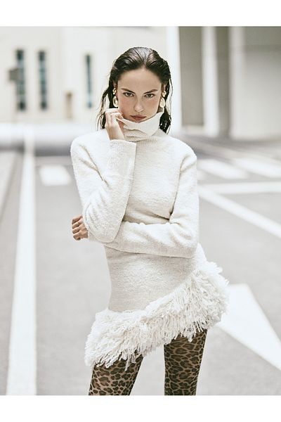 Koton Beige Women's Tassel Knitted Dress