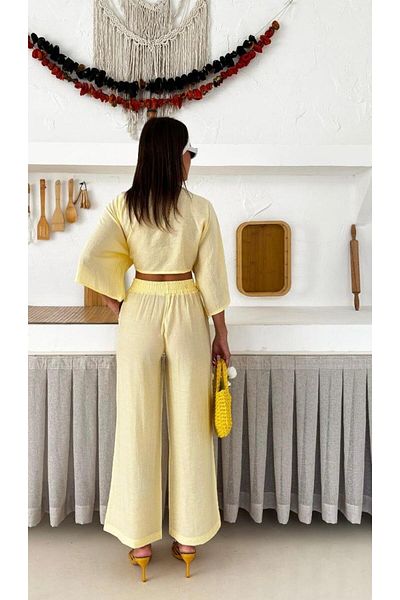 SUYA US WEAR Set cămașă crop și pantaloni largi