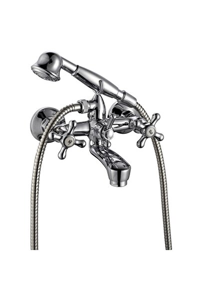 OEM Retro Bathtub and Shower Faucet, Wall-Mounted, Chrome Finish, Classic Design