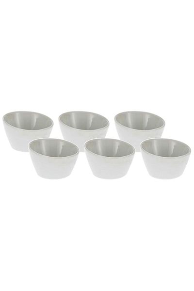 Generic Harmony Round Porcelain Snack Dish Set - 6 Pieces (White)