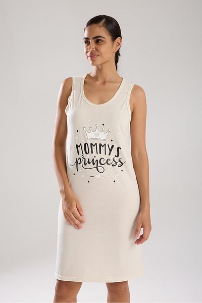 Akbeniz Women's Thick Strap Combed Cotton Nightdress Ecru