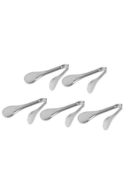 Generic مشبك الخبز، ملقط البوفيه، 5 قطع من مشبك التقديم المقاوم للتآكل من الف...