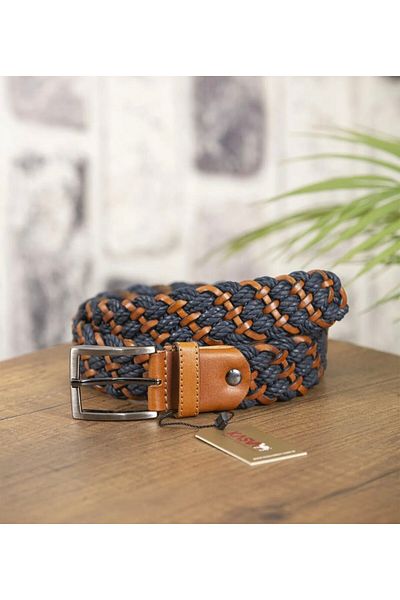 KASVA DERİ 3.5 Cm Hand Knitted Tan Leather Belt