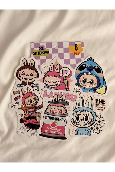 Planet Butik Labubu 6 Piece XL Sticker