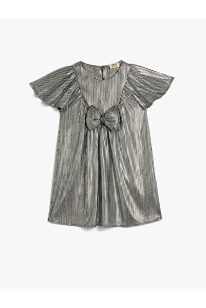 Koton Gray Girl's Short Sleeve Dress