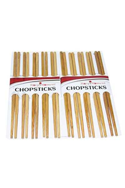 Generic Rosy.Moment 10 Pairs Natural Bamboo Chopsticks, 24cm Reusable Japanese Chinese Chop Stick, Hot Pot