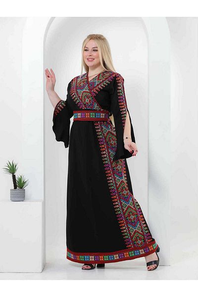 AFandina A Saudi jalabiya embroidered with colors that reflect the nation's heritage. A-72