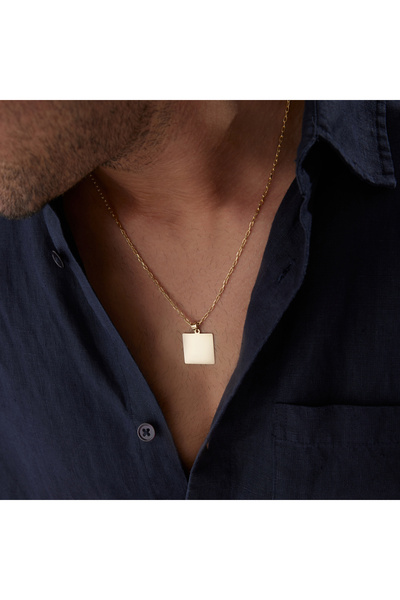 Cherry by Özkonak Kare Plaka Erkek Kolye