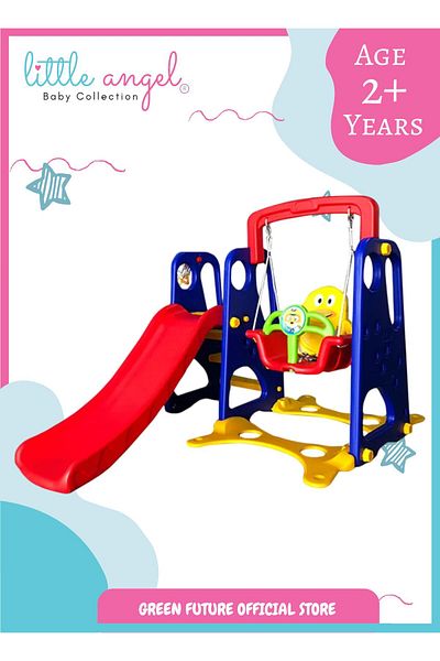 LITTLE ANGEL -Kids Slide And Swing 3-In-1 Activity Playset