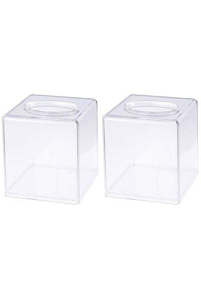 Generic Showay 2 Pcs Tissue Box Fashion Acrylic Square Transparent Holder Paper Storage Case For Home Resta
