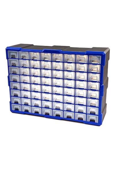 HBM Machines PLASTIC ORGANIZER BOX 52X16X37 64 DRAWERS