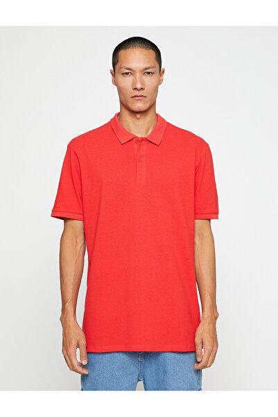Koton Basic T-Shirt Polo Neck Buttoned Slim Fit