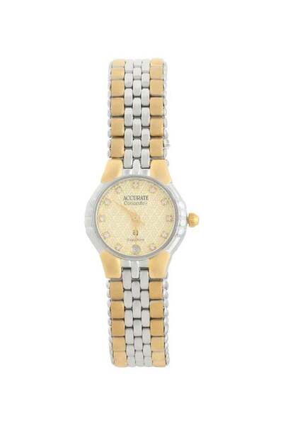 ACCURATE ساعة نسائية تناظرية من الفولاذ المقاوم للصدأ