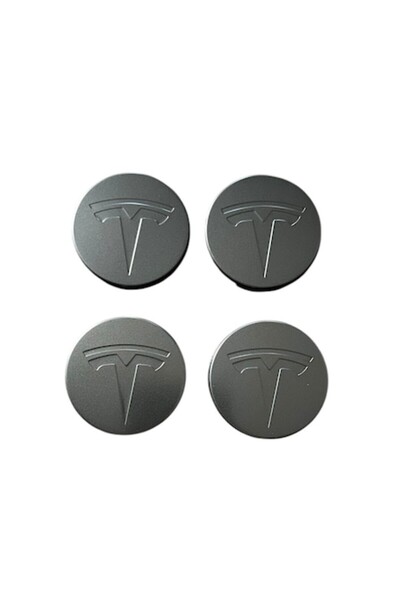 TESLA Set 4 capace jante 57mm, Negru Matt