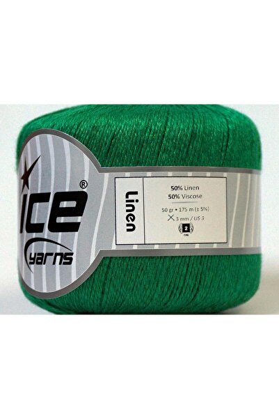 Ice yarns 6x50gr. LINEN Viskon, Keten Yeşil Viskon, Yazlık İplikler, Keten
